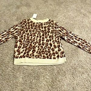 White and brown and black sweater brand new never worn